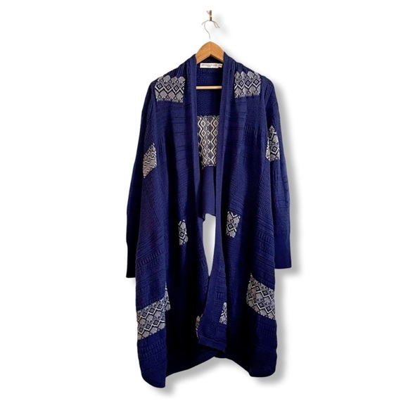 Artisan de Luxe Anthropologie Knit Ikat Long Cardigan XS - Picture 2 of 9